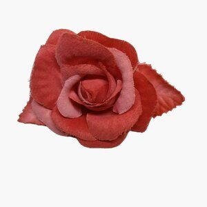 Pink Red Rose  Hair Clip Vintage Boho Grannycore